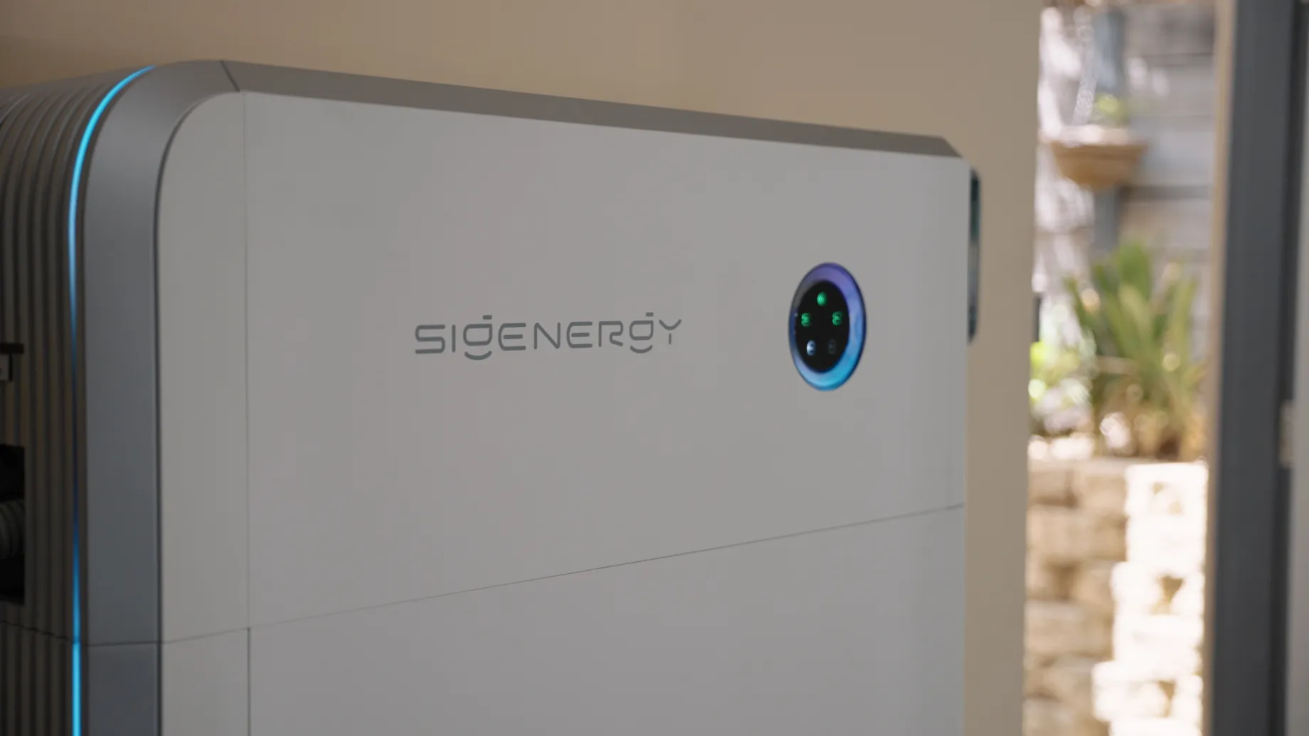 Close-up of a Sigenergy home battery status display at an Adelaide installation by NG Elec