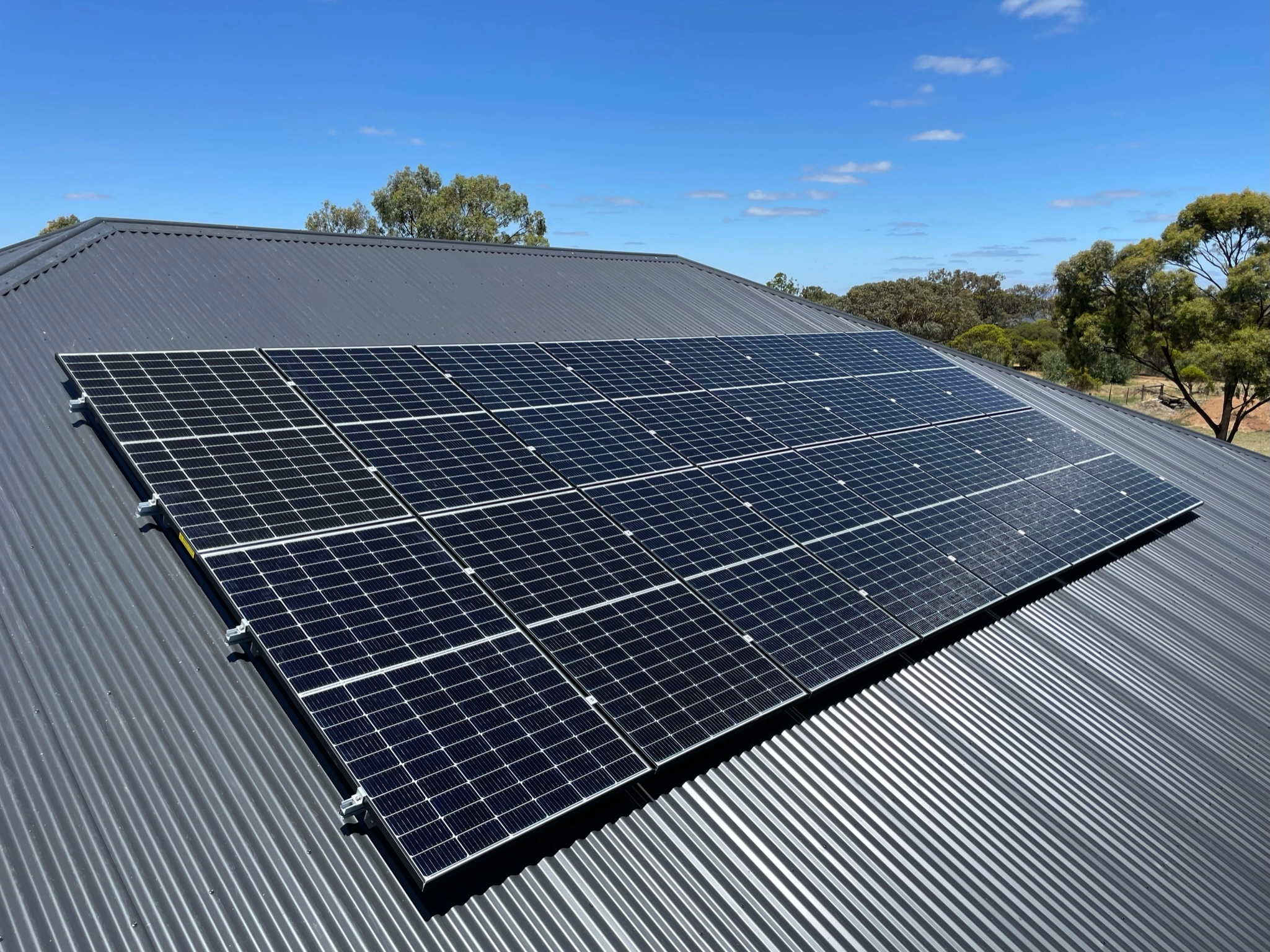 Rooftop solar panel array installed by NG Elec on an Adelaide home